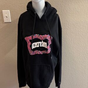 Icecream Black‎ hoodie Pink Design size large